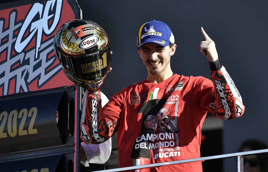 Fotografija: Francesco Bagnaia je bil junak lanske sezone v razredu motoGP. FOTO: Pablo Morano/Reuters
